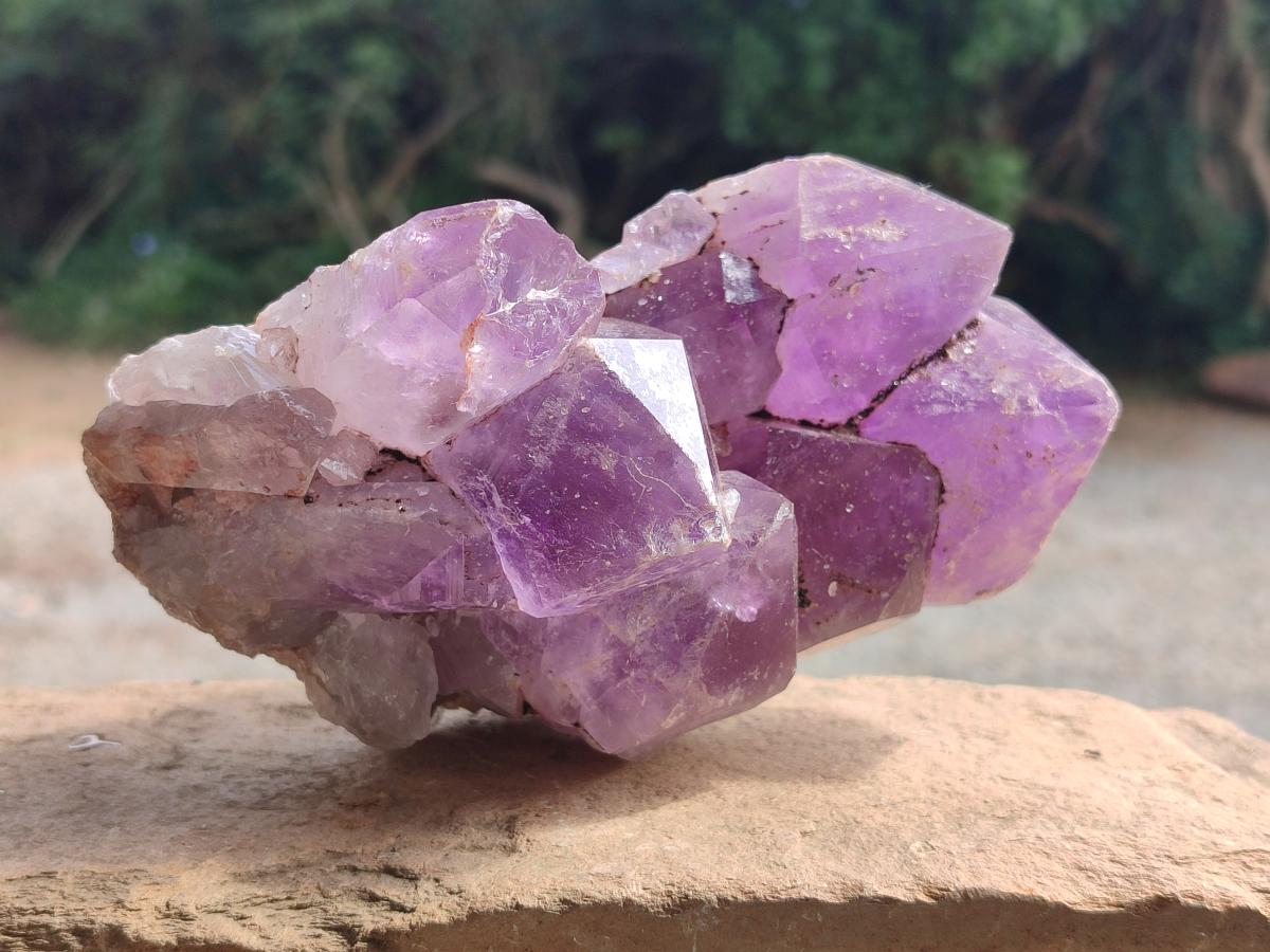 Natural Jacaranda Amethyst Crystal Clusters x 2 From Mumbwa, Zambia