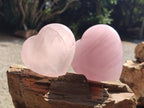 Polished Gemmy Rose Quartz Hearts x 6 From Madagascar - Toprock Gemstones and Minerals 