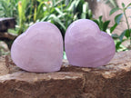 Polished Gemmy Rose Quartz Hearts x 6 From Madagascar - Toprock Gemstones and Minerals 