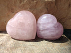 Polished Gemmy Rose Quartz Hearts x 6 From Madagascar - Toprock Gemstones and Minerals 