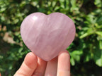 Polished Gemmy Rose Quartz Hearts x 6 From Madagascar - Toprock Gemstones and Minerals 