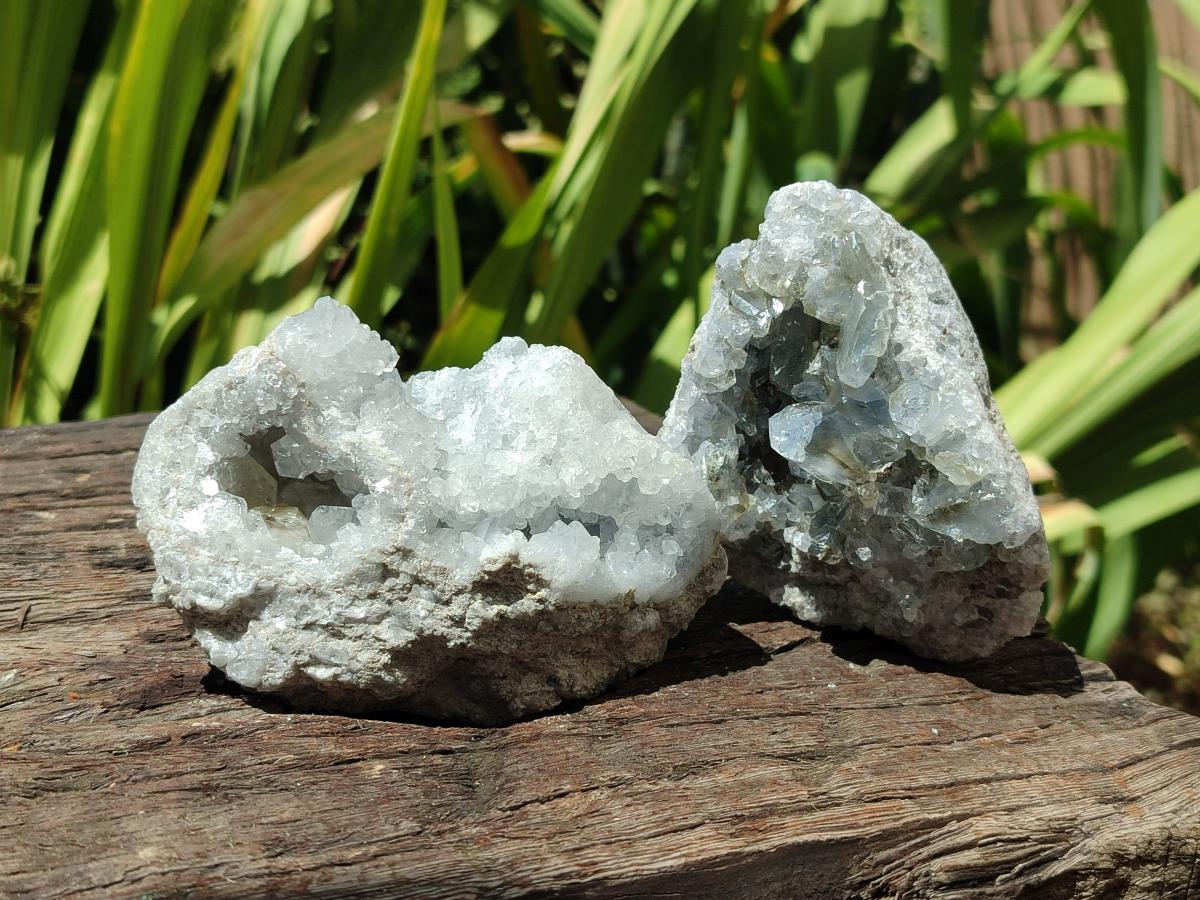 Natural Blue Celestite Cluster Specimens x 6 From Sakoany, Madagascar