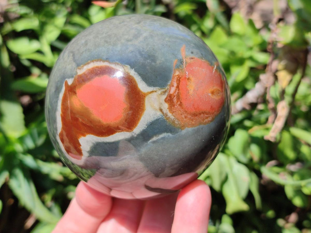 Polished Polychrome Jasper Spheres x 2 From NW Coast, Madagascar - Toprock Gemstones and Minerals 