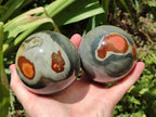 Polished Polychrome Jasper Spheres x 2 From NW Coast, Madagascar - Toprock Gemstones and Minerals 