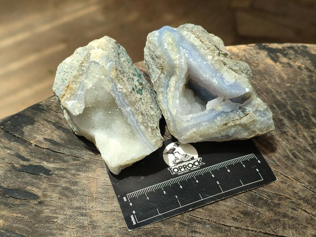 Natural Blue Lace Agate Geode Specimens x 12 From Nsanje, Malawi