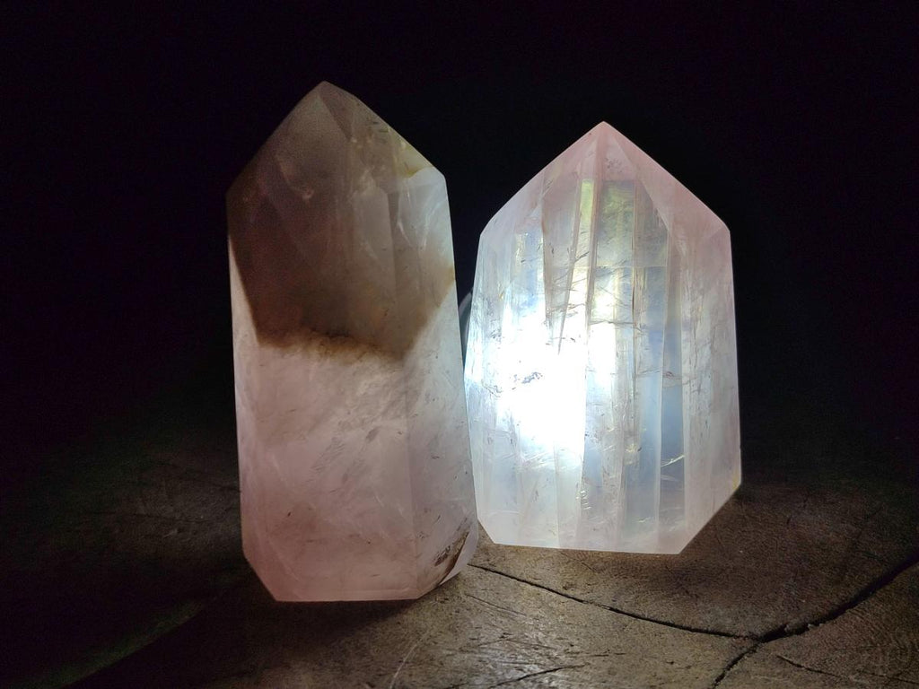 Polished Gemmy Rose Quartz Crystals x 6 From Madagascar