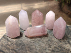 Polished Gemmy Rose Quartz Crystals x 6 From Madagascar