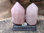 Polished Gemmy Rose Quartz Crystals x 6 From Madagascar