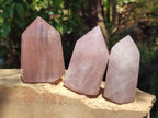 Polished Gemmy Rose Quartz Crystals x 6 From Madagascar