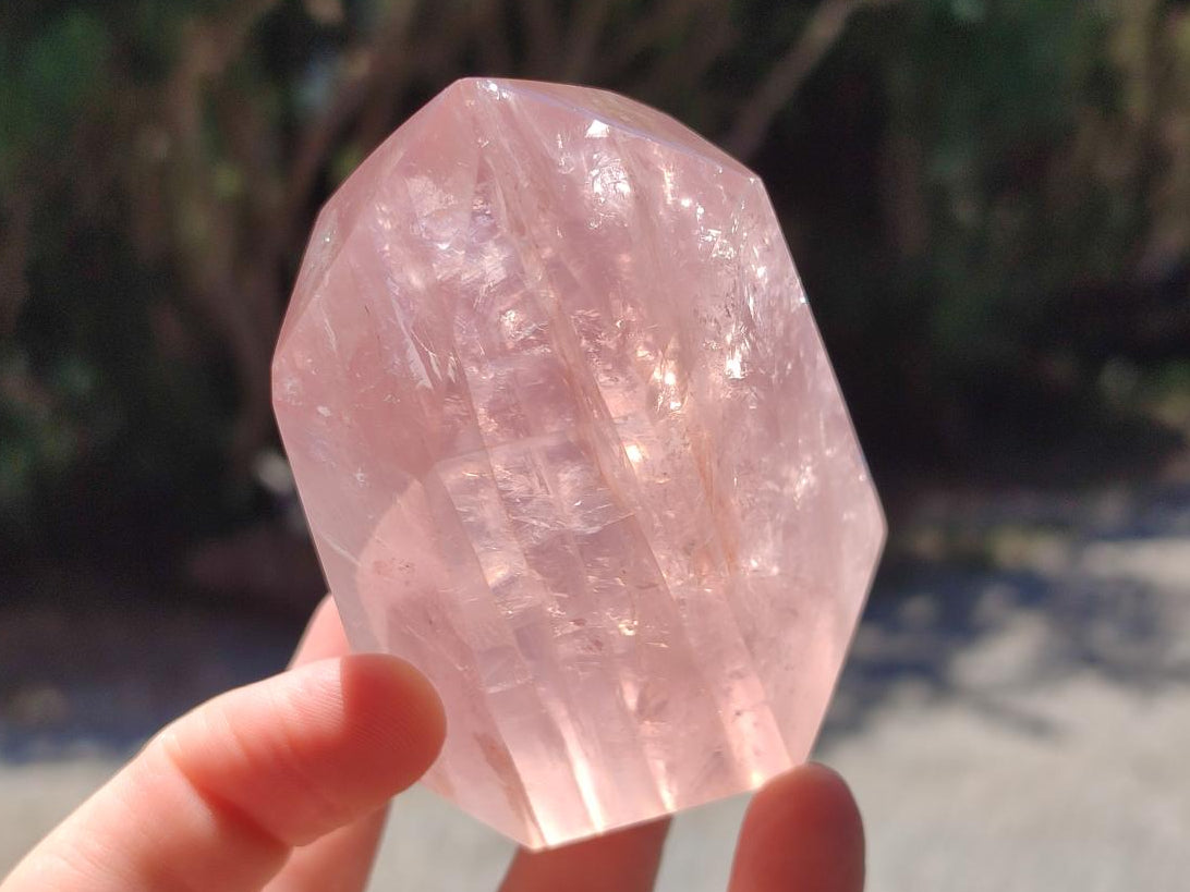 Polished Gemmy Rose Quartz Crystals x 6 From Madagascar