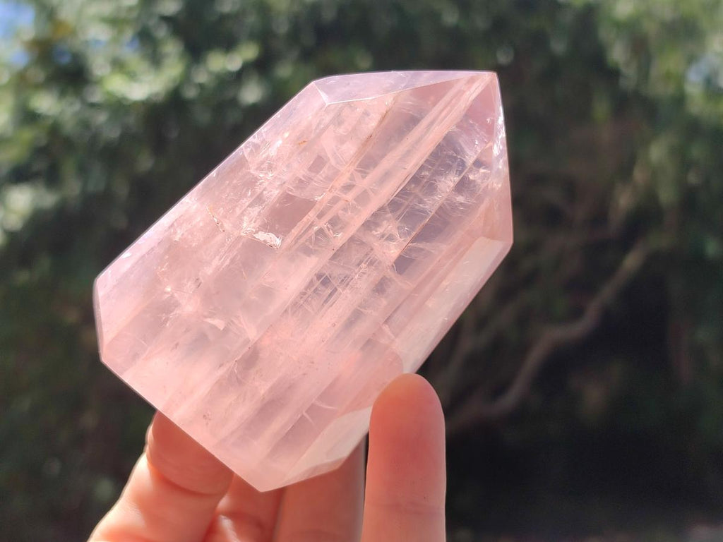 Polished Gemmy Rose Quartz Crystals x 6 From Madagascar