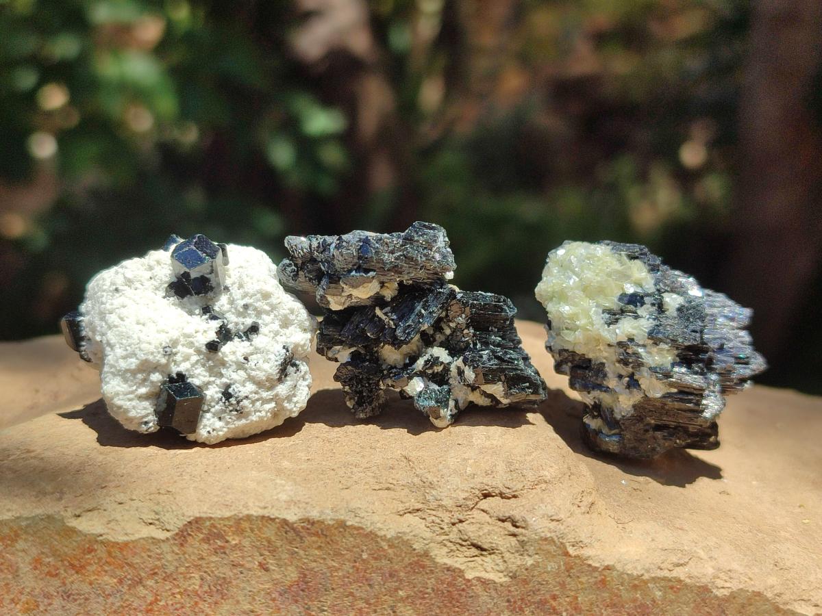 Natural Schorl Black Tourmaline Specimens with Inclusions x 35 From Erongo, Namibia