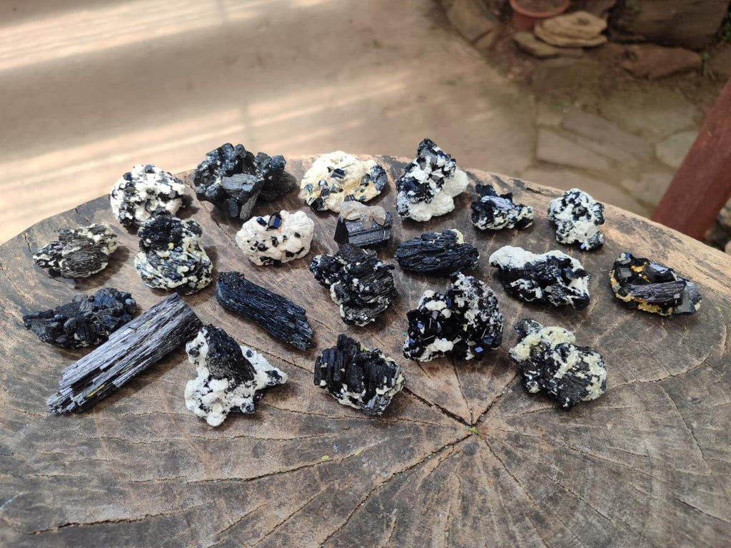 Natural Schorl Black Tourmaline Specimens with Inclusions x 35 From Erongo, Namibia