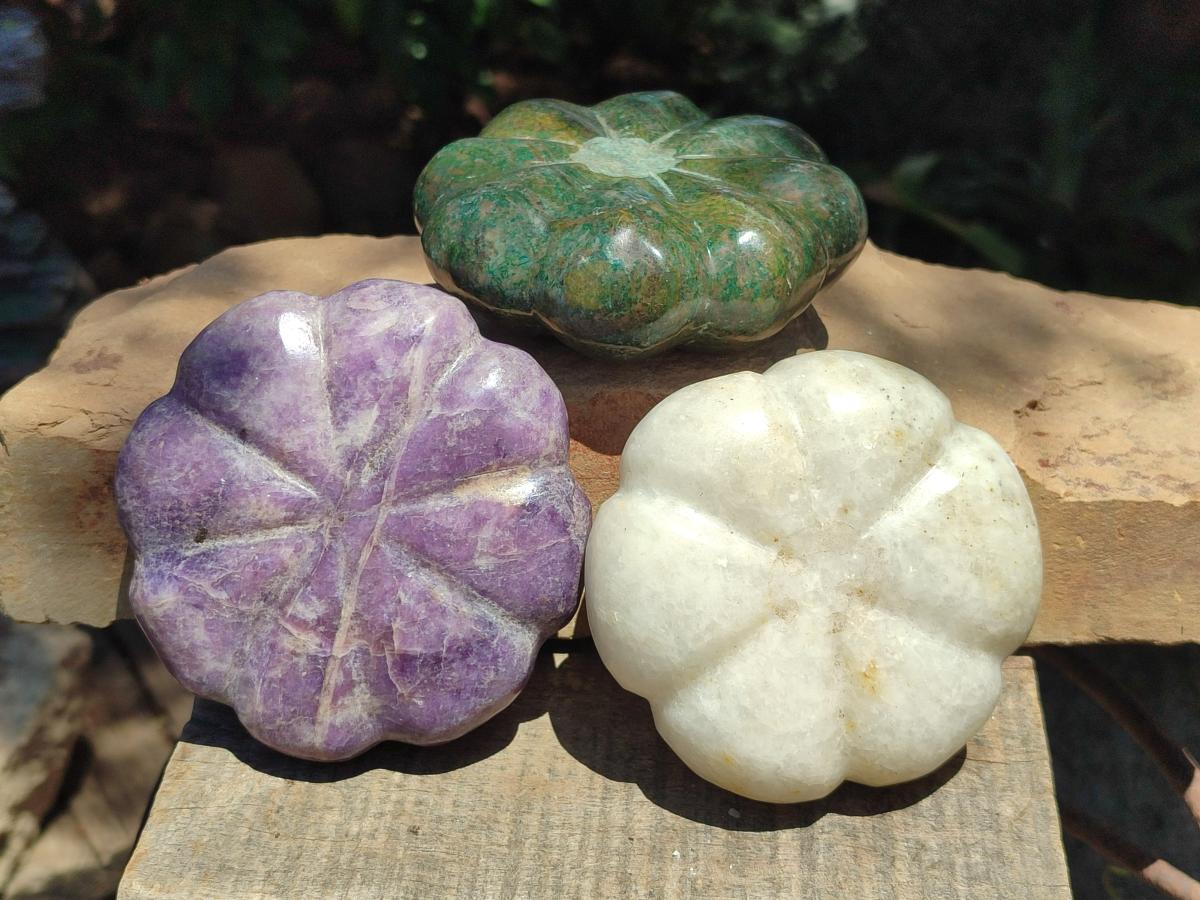 Hand Made Mixed Mineral Pumpkins x 6 From Zimbabwe