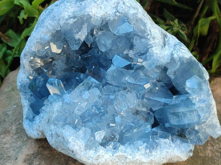 Natural Blue Celestite Cluster Specimens x 2 From Sakoany, Madagascar