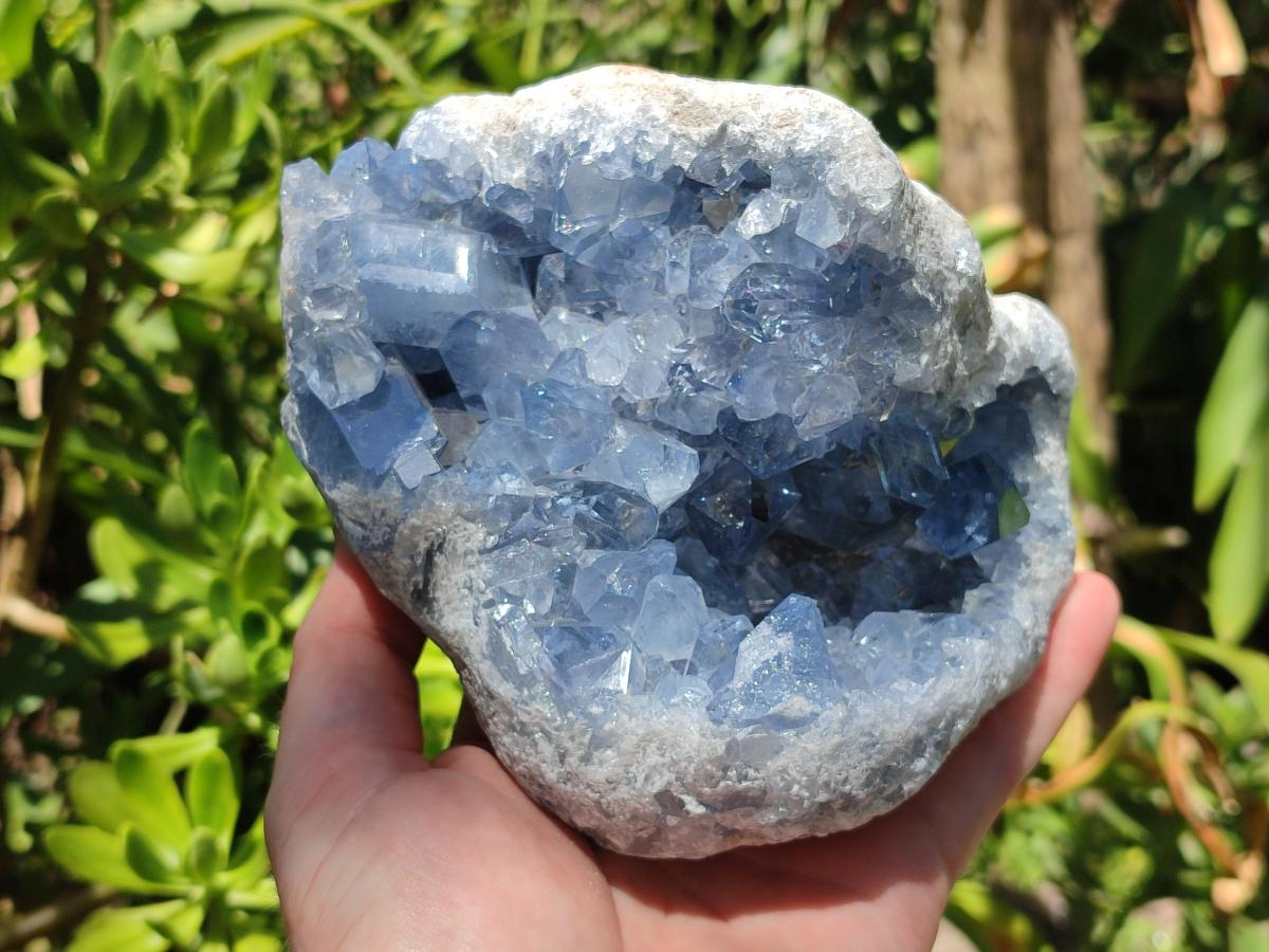 Natural Blue Celestite Cluster Specimens x 2 From Sakoany, Madagascar
