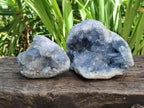 Natural Blue Celestite Cluster Specimens x 2 From Sakoany, Madagascar