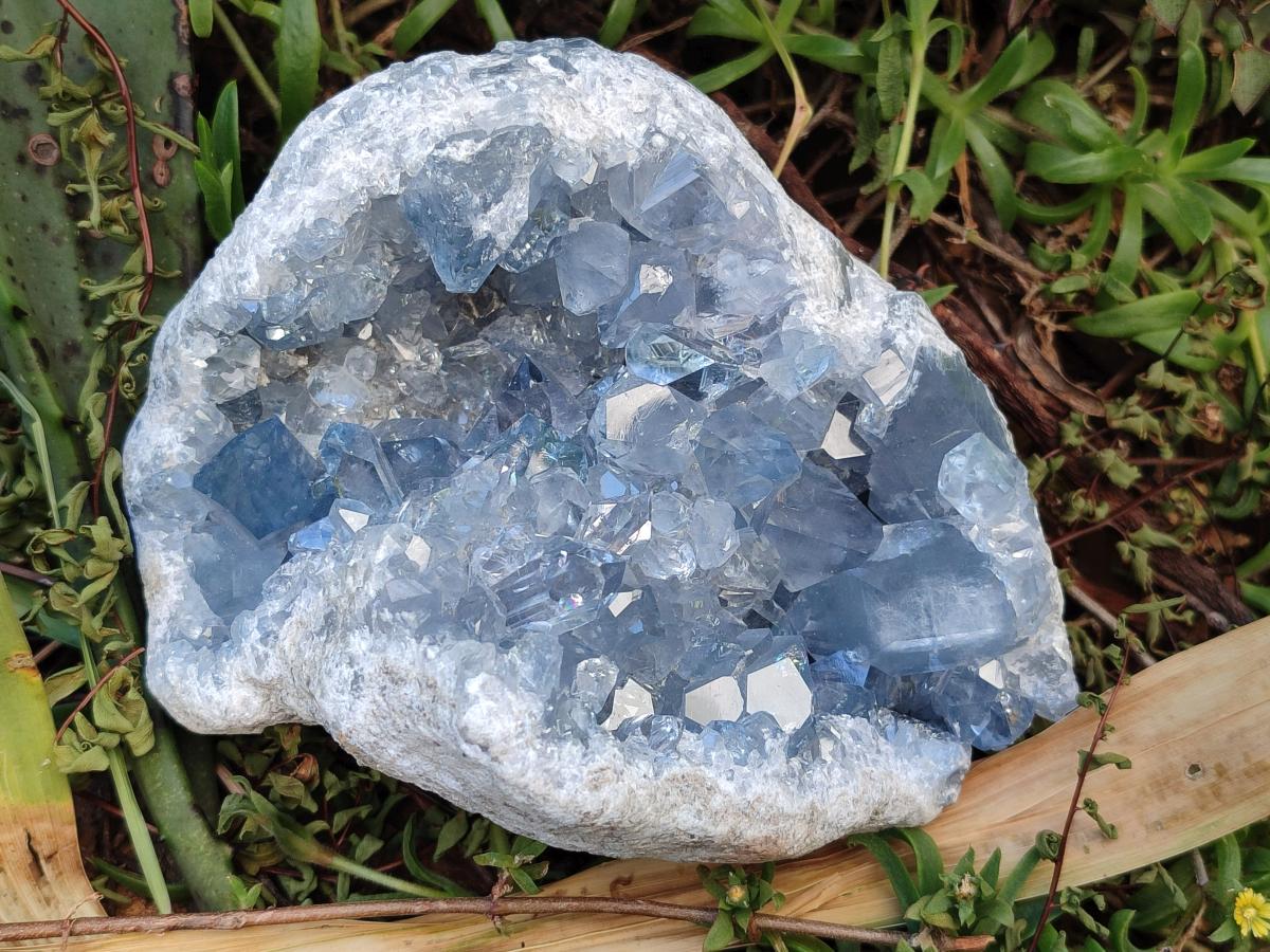Natural Blue Celestite Cluster Specimens x 2 From Sakoany, Madagascar