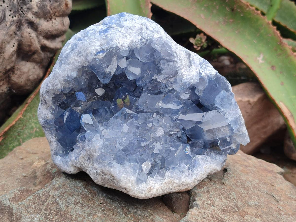 Natural Blue Celestite Cluster Specimens x 2 From Sakoany, Madagascar
