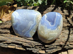 Polished Blue Lace Agate Standing Free Forms x 2 From Nsanje, Malawi