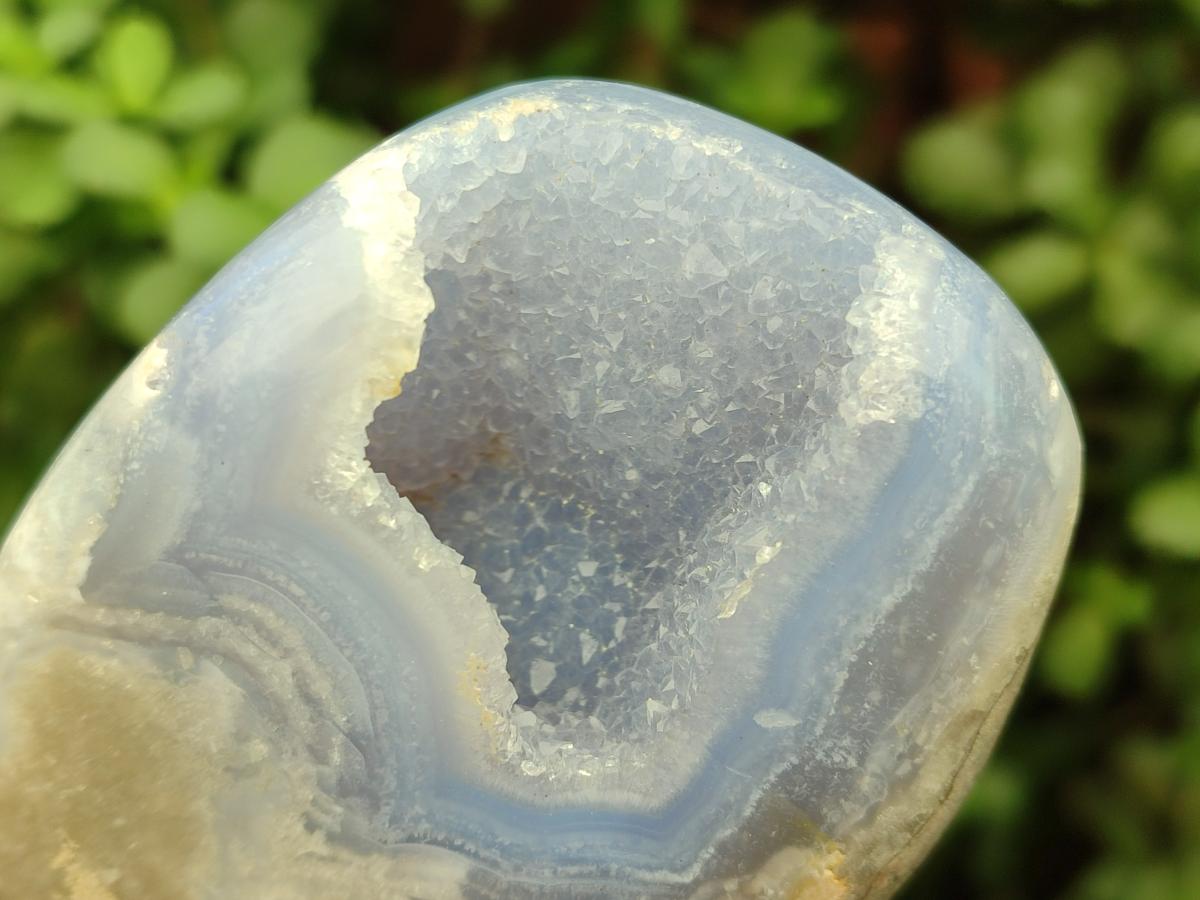 Polished Blue Lace Agate Standing Free Forms x 2 From Nsanje, Malawi