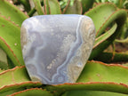 Polished Blue Lace Agate Standing Free Forms x 2 From Nsanje, Malawi