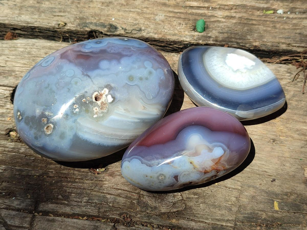 Polished Red Shashe River Agate Galets x 12 From Shashe River, Zimbabwe