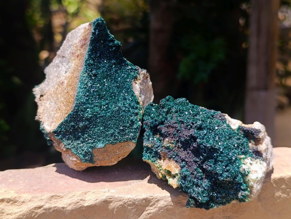 Natural Crystalline Malachite Specimens x 3 From Tenke Fungurume, Congo