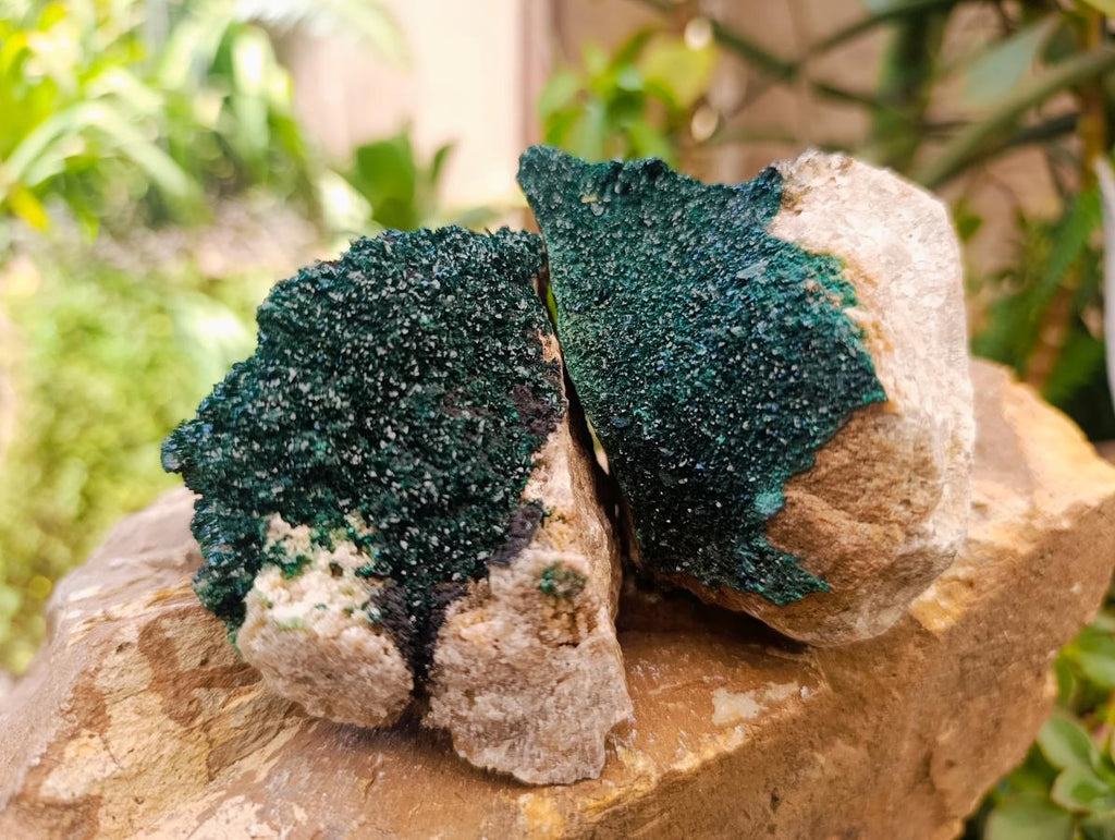 Natural Crystalline Malachite Specimens x 3 From Tenke Fungurume, Congo