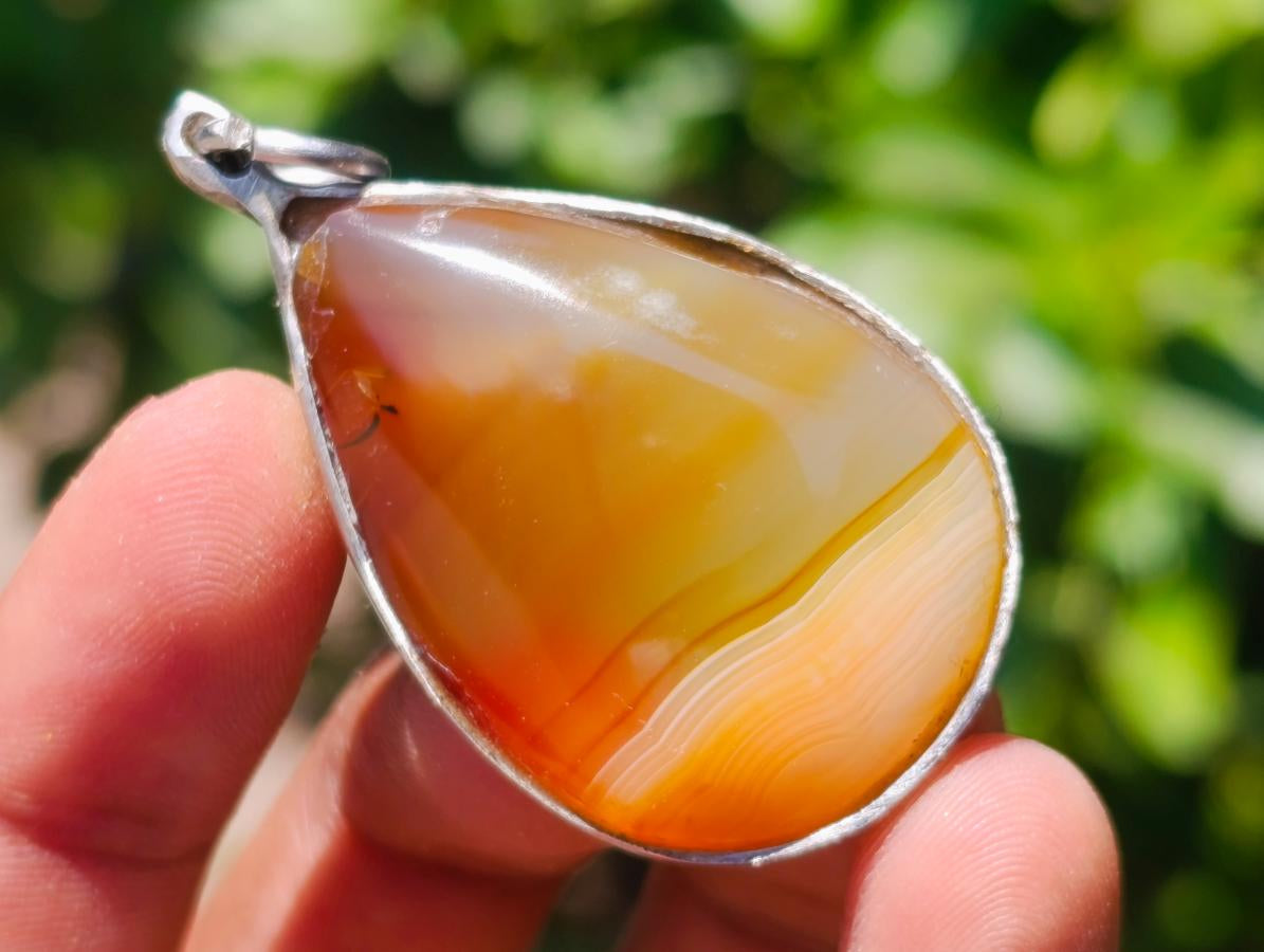 Hand Made Mixed Box of Various Gemstone Pendants Set in Stainless Steel x 12 From Southern Africa