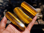 Polished Golden Tigers Eye Slices x 24 From Prieska South Africa