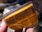 Polished Golden Tigers Eye Slices x 24 From Prieska South Africa