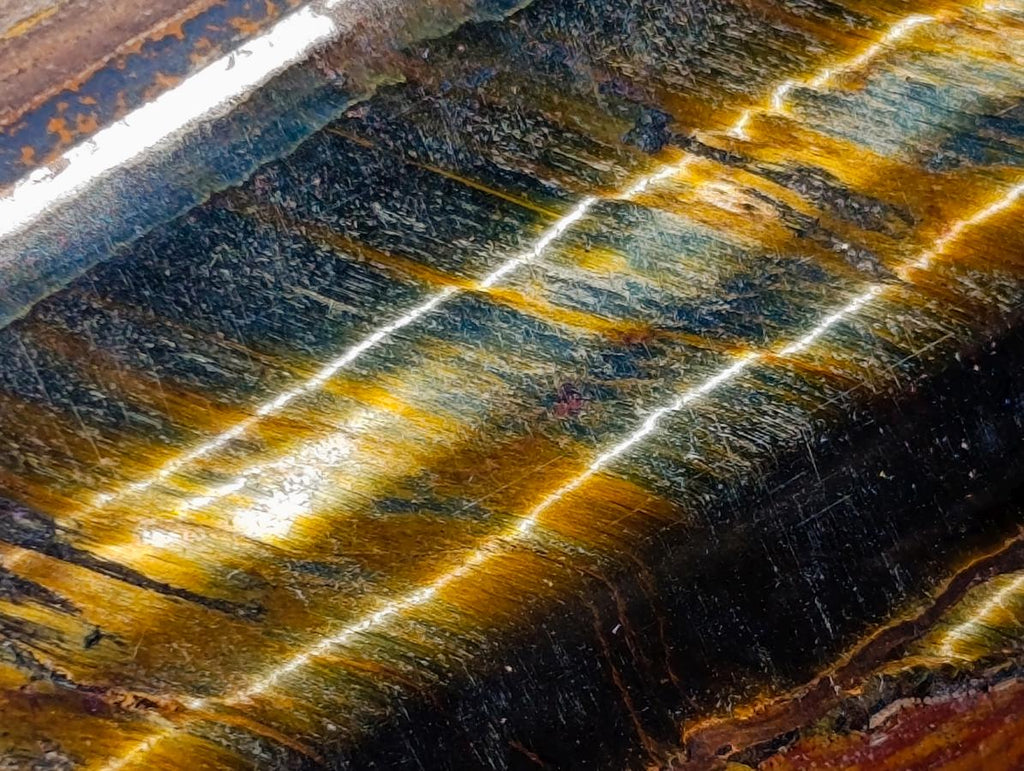 Polished Golden Tigers Eye Slices x 24 From Prieska South Africa