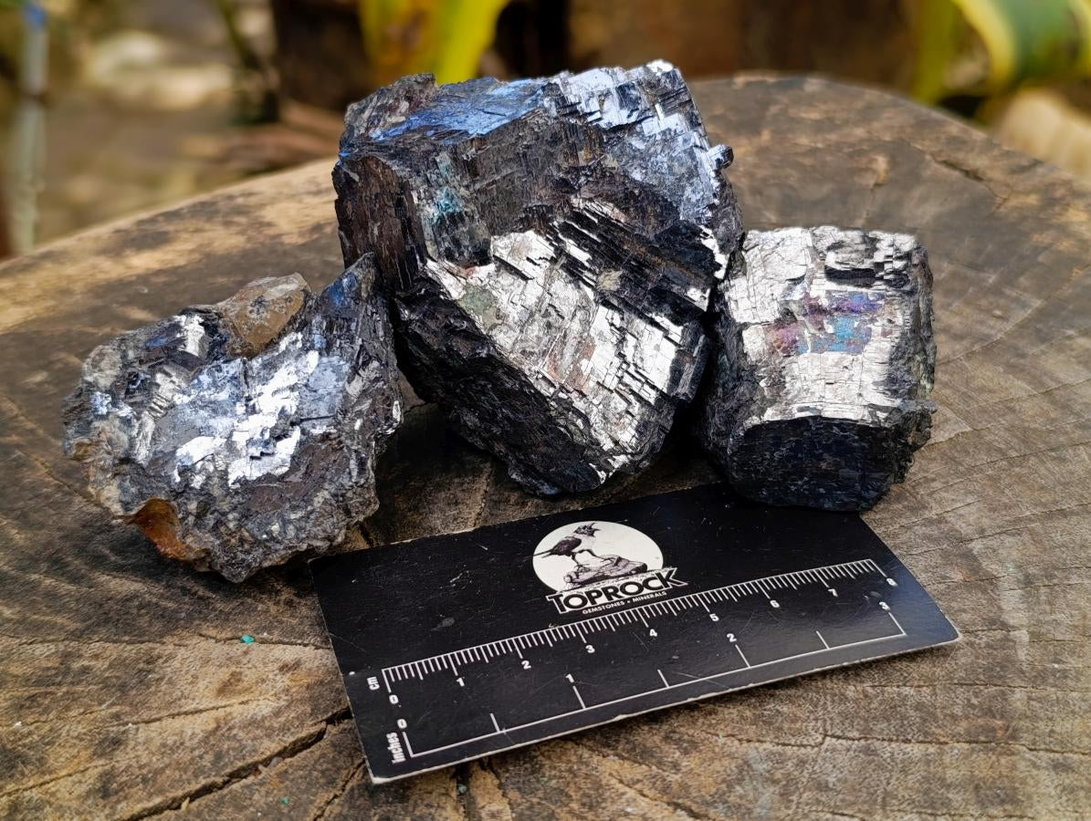 Natural Bright Silver Lead Galena Cobbed Specimens x 6 From Kaokoveld, Namibia - Toprock Gemstones and Minerals 