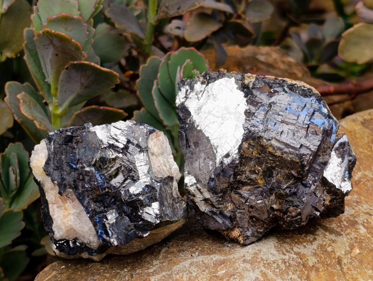 Natural Bright Silver Lead Galena Cobbed Specimens x 6 From Kaokoveld, Namibia - Toprock Gemstones and Minerals 