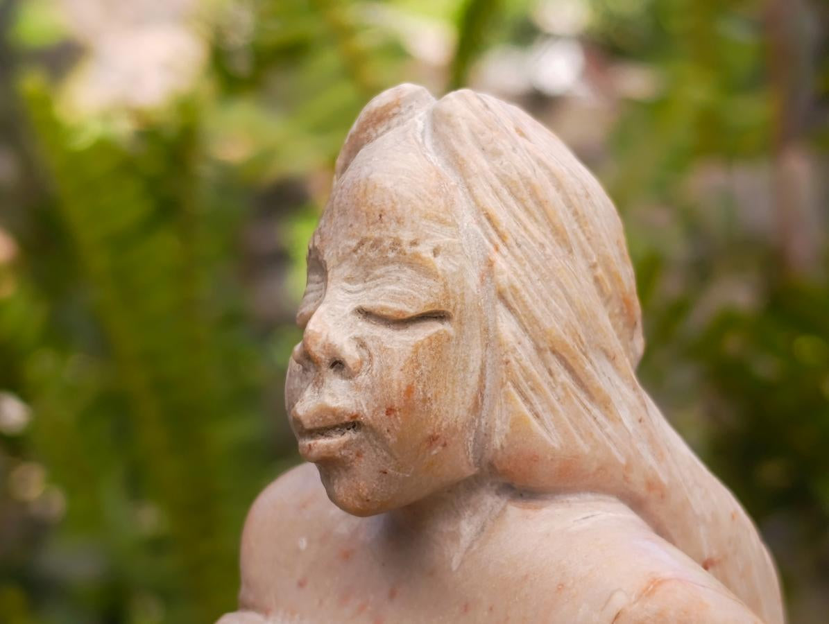 Hand Made Large White Soapstone Mermaid Carving x 1 From Zimbabwe - Toprock Gemstones and Minerals 