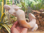 Hand Made Large White Soapstone Mermaid Carving x 1 From Zimbabwe - Toprock Gemstones and Minerals 