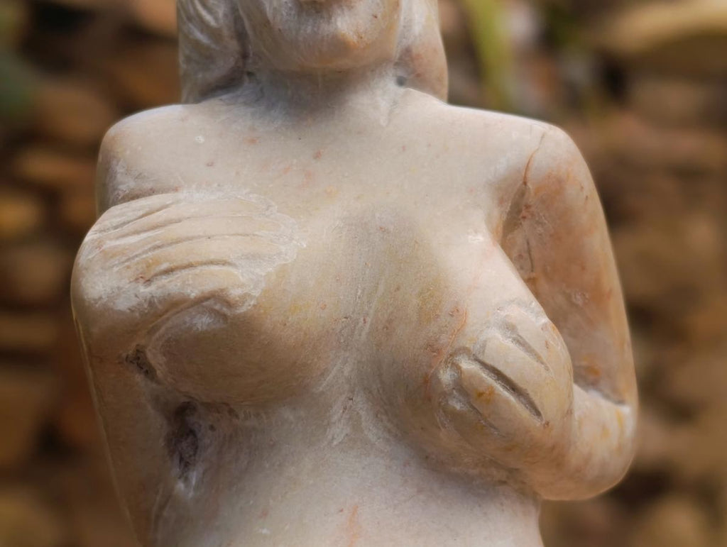 Hand Made Large White Soapstone Mermaid Carving x 1 From Zimbabwe - Toprock Gemstones and Minerals 