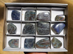 Polished Rare Purple Sunset Flash Labradorite Standing Free Forms x 12 From Madagascar - Toprock Gemstones and Minerals 