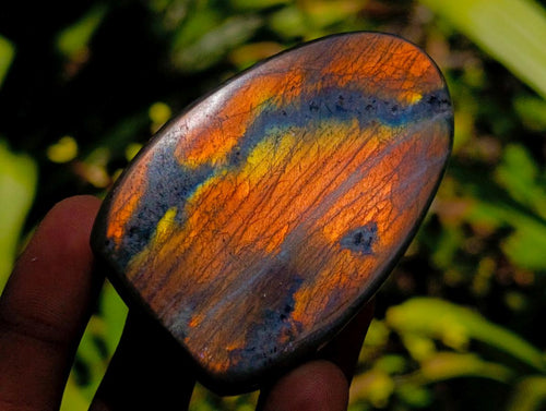 Polished Rare Purple Sunset Flash Labradorite Standing Free Forms x 12 From Madagascar - Toprock Gemstones and Minerals 