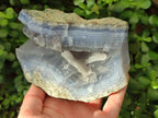 Natural Blue Lace Agate Geode Cluster Specimens x 3 From Nsanje, Malawi - Toprock Gemstones and Minerals 