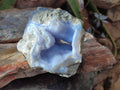 Natural Blue Lace Agate Geode Cluster Specimens x 3 From Nsanje, Malawi - Toprock Gemstones and Minerals 