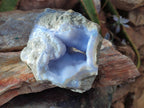Natural Blue Lace Agate Geode Cluster Specimens x 3 From Nsanje, Malawi - Toprock Gemstones and Minerals 