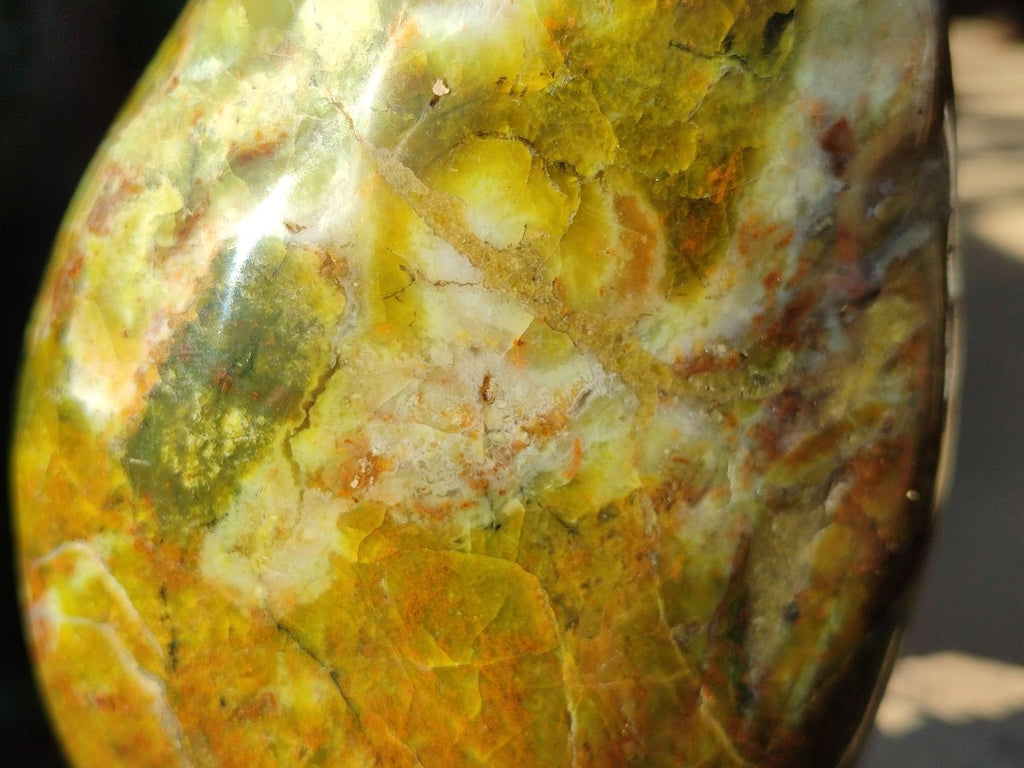 Polished Green Opal Standing Free Forms x 5 From Betroka, Madagascar - Toprock Gemstones and Minerals 