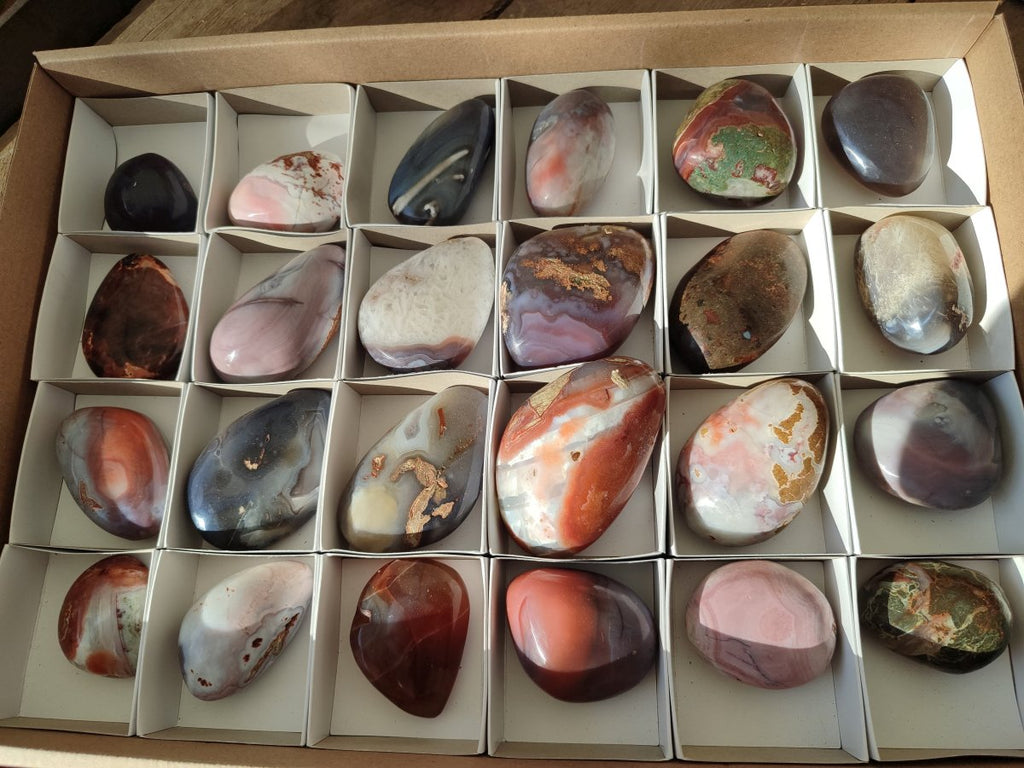 Polished Red Shashe River Agate Free Forms x 24 From Shashe River, Zimbabwe - Toprock Gemstones and Minerals 