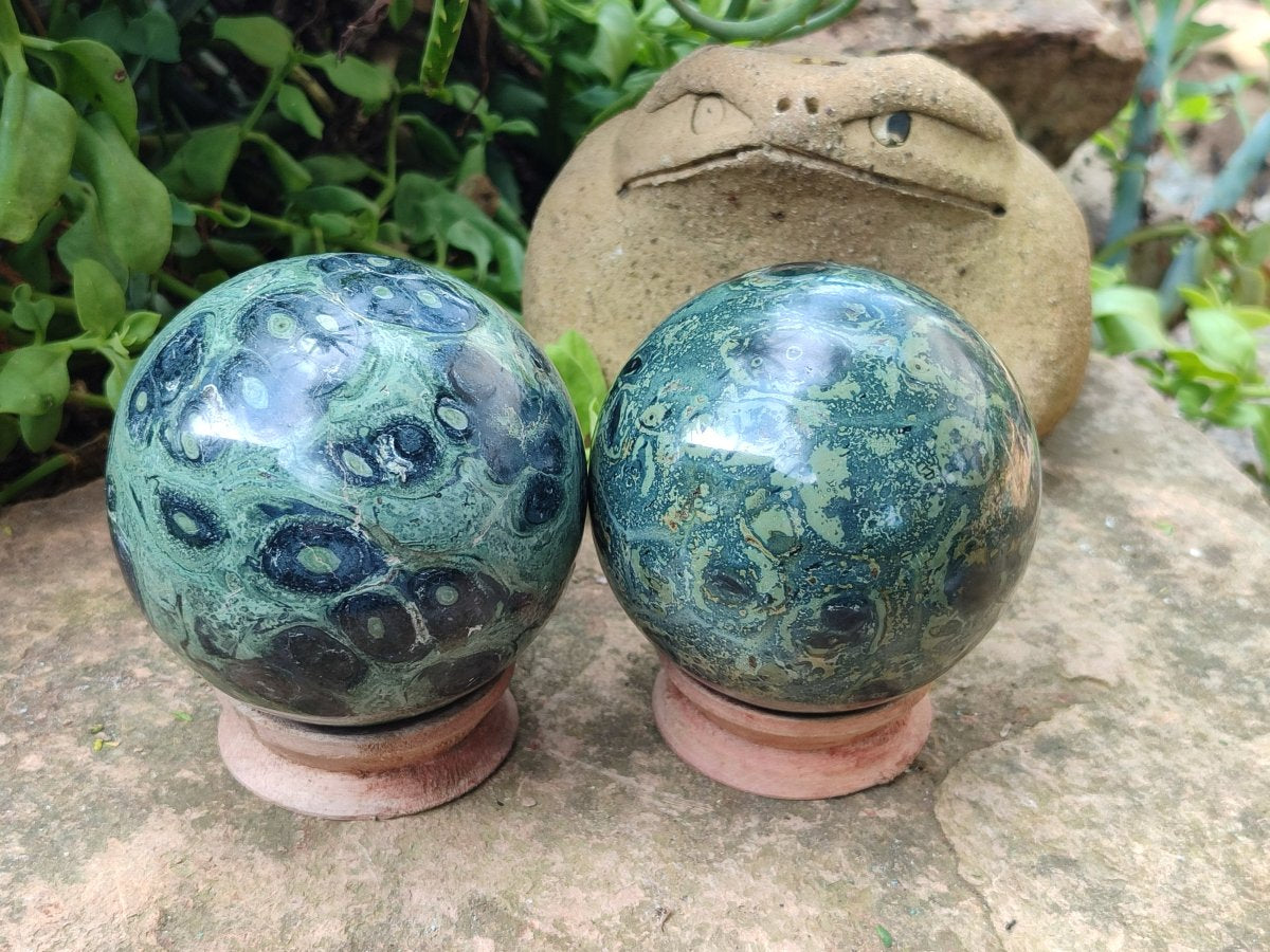 Polished Stromatolite Spheres x 4 From Katsepy, Madagascar - Toprock Gemstones and Minerals 