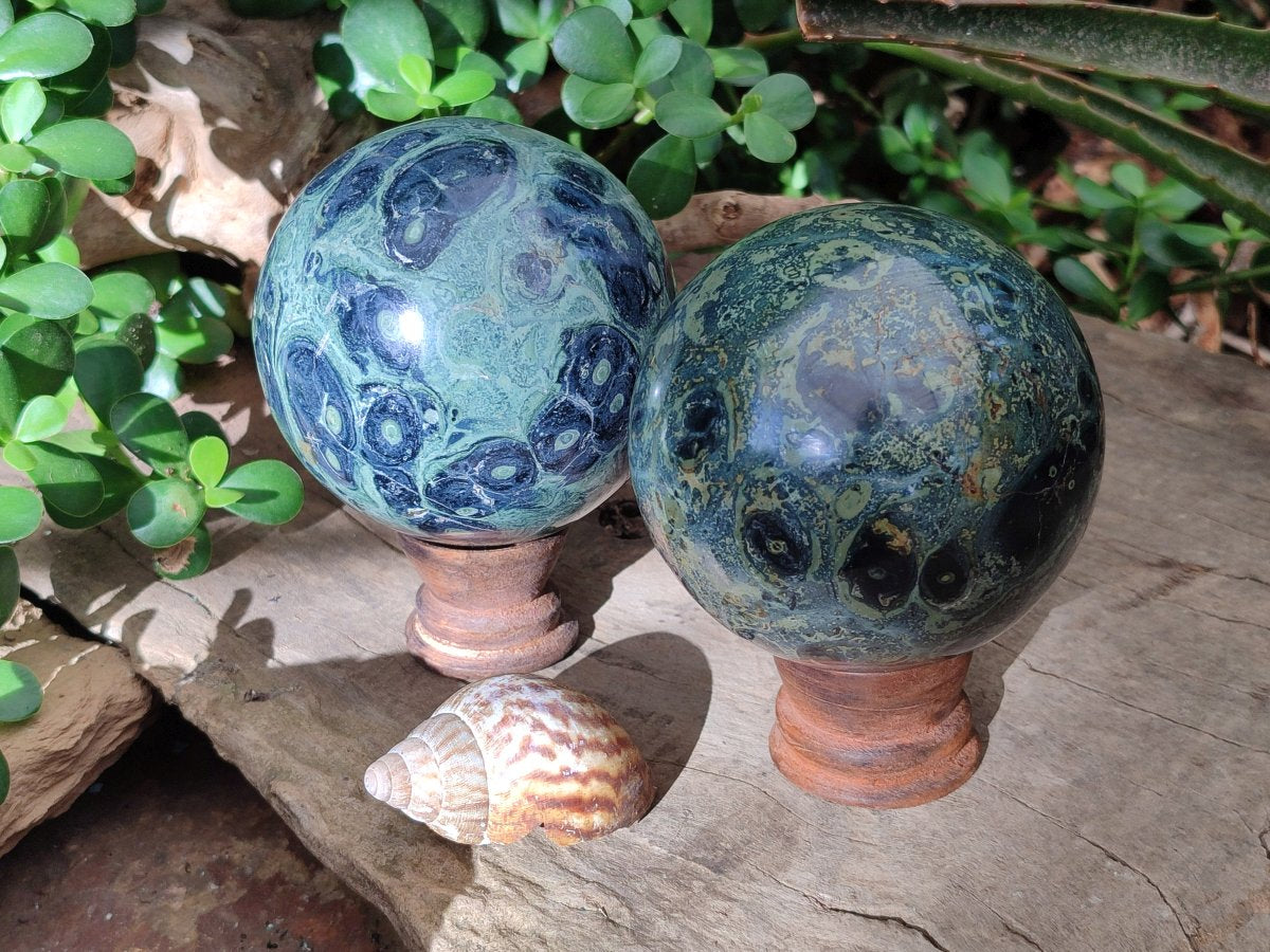 Polished Stromatolite Spheres x 4 From Katsepy, Madagascar - Toprock Gemstones and Minerals 