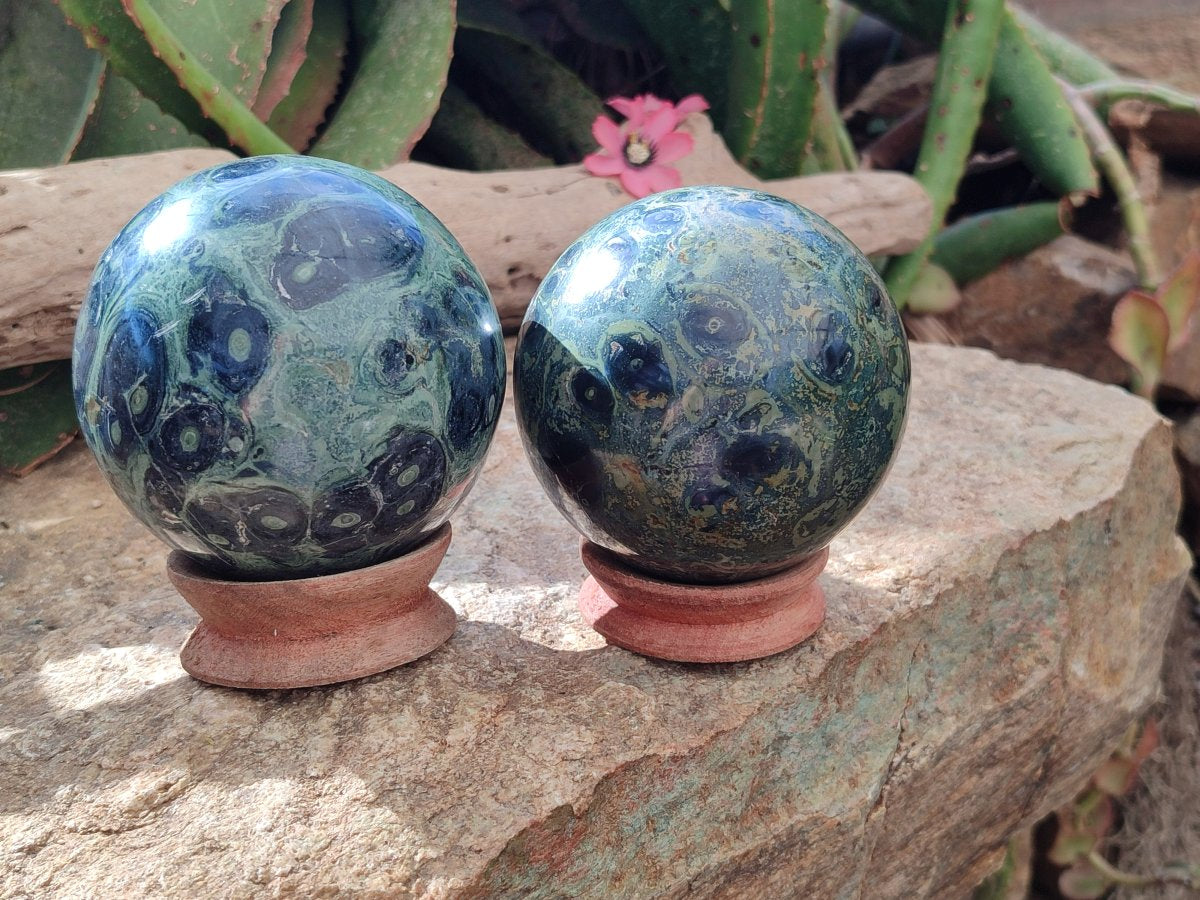Polished Stromatolite Spheres x 4 From Katsepy, Madagascar - Toprock Gemstones and Minerals 