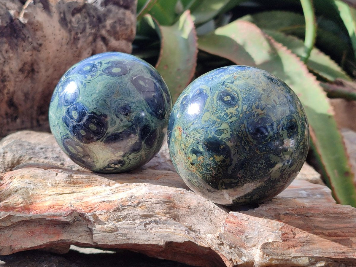Polished Stromatolite Spheres x 4 From Katsepy, Madagascar - Toprock Gemstones and Minerals 