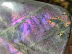Polished Rare Purple Sunset Flash Labradorite Standing Free Forms x 3 From Madagascar - Toprock Gemstones and Minerals 